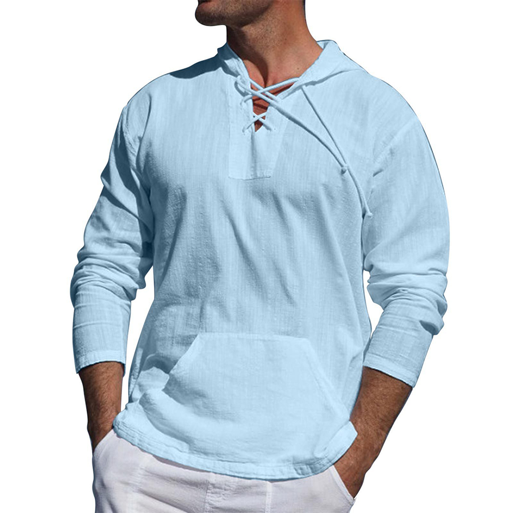 Sweat-shirt à capuche Confortable Coton Oversize Col V