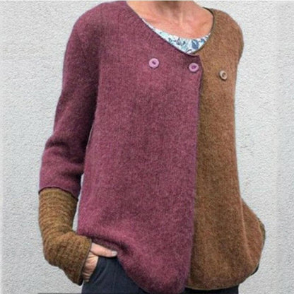 Sweat-shirt confortable Coupe décontractée Couleurs vives Patte de boutonnage