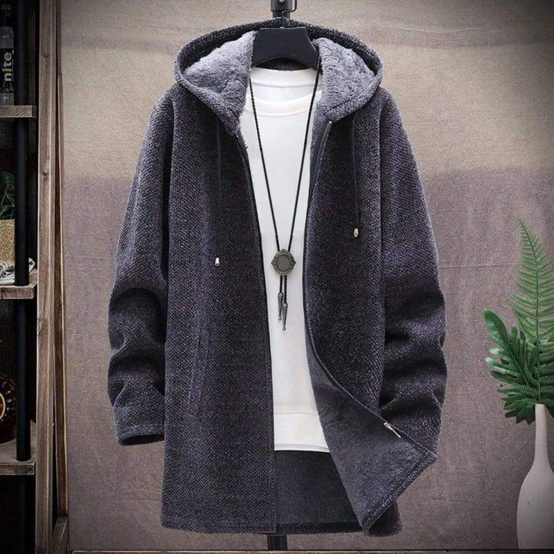 Veste d'hiver chaude avec capuche et fermeture éclair