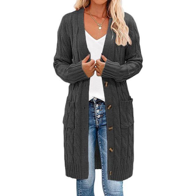 Long cardigan enveloppant femme, maille, design élégant