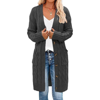 Long cardigan enveloppant femme, maille, design élégant