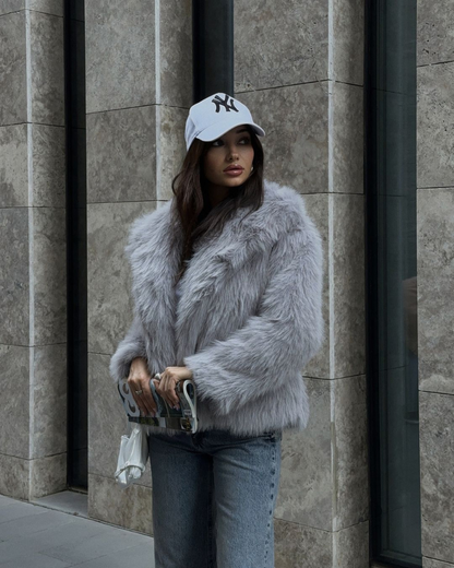 Veste douillette en fourrure pour femme - Hiver