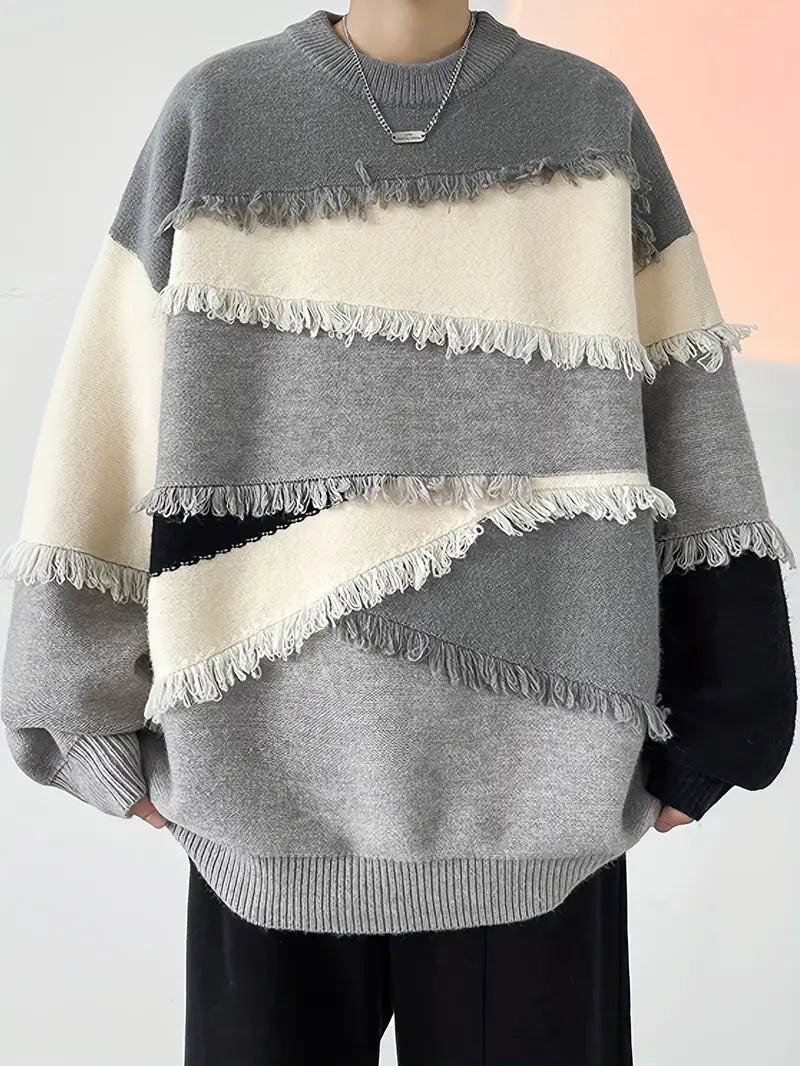 Stylischer Quasten-Pullover Modern Trendy - IdealeKleiden