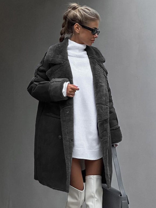 Manteau d'hiver femme élégant revers
