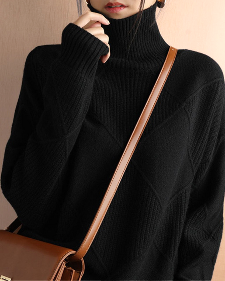 Pull en maille à col roulé doux pour femmes