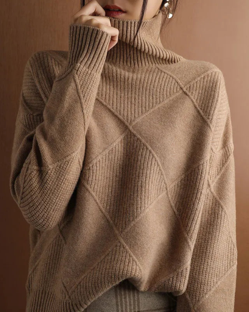 Pull en maille à col roulé doux pour femmes