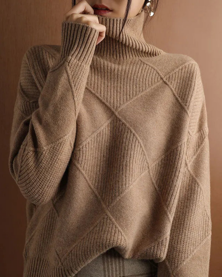 Pull en maille à col roulé doux pour femmes
