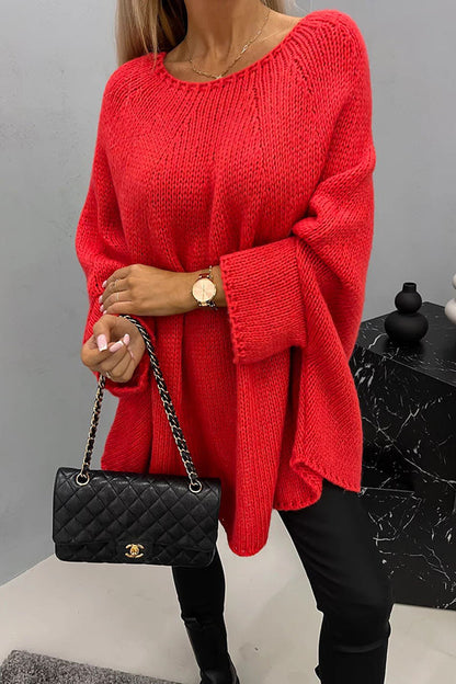 Chemisier-poncho tendance en tricot côtelé