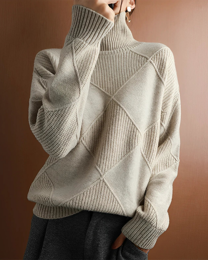 Pull en maille à col roulé doux pour femmes