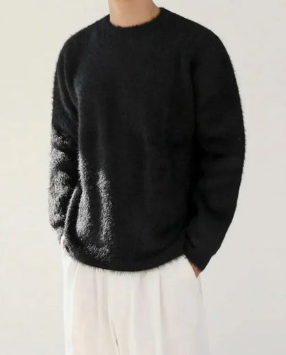 Pull-over homme doux à col rond