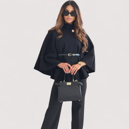 Elegante Frauenjacke Schmetterlingsmuster Mit Gürtel - IdealeKleiden