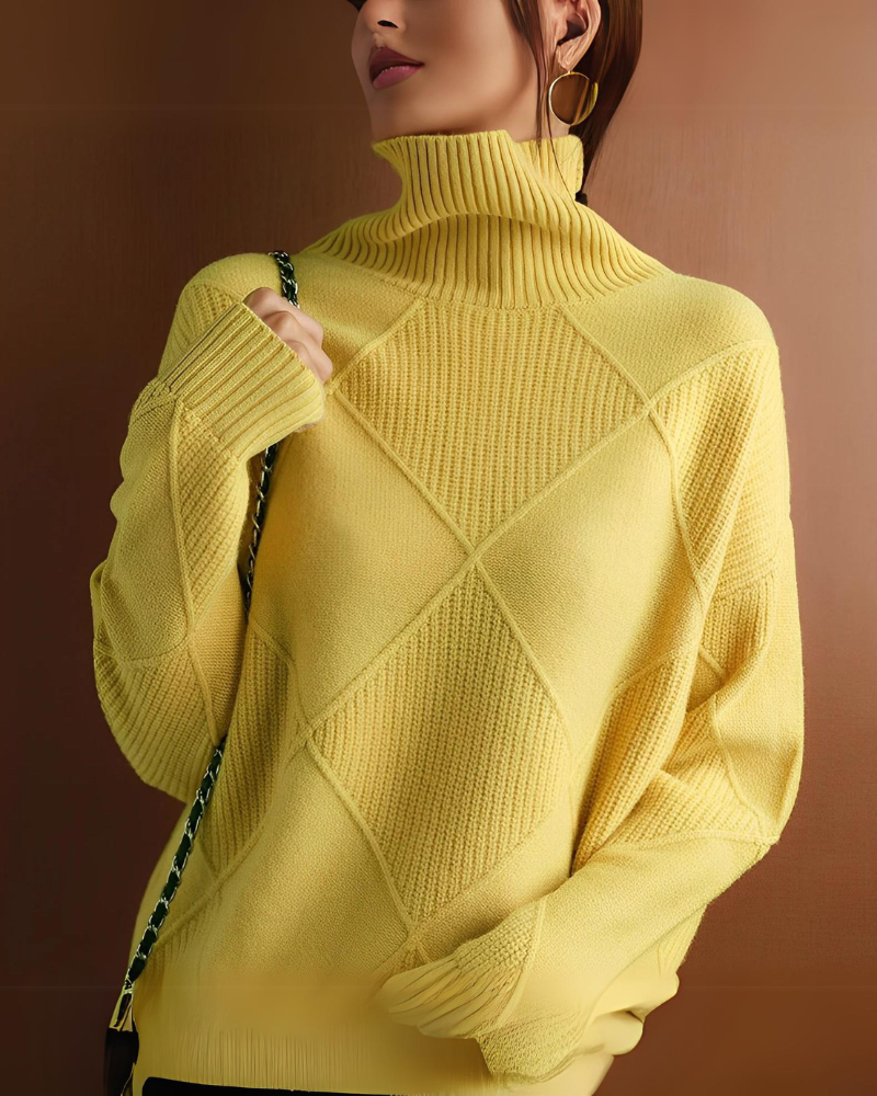 Pull en maille à col roulé doux pour femmes