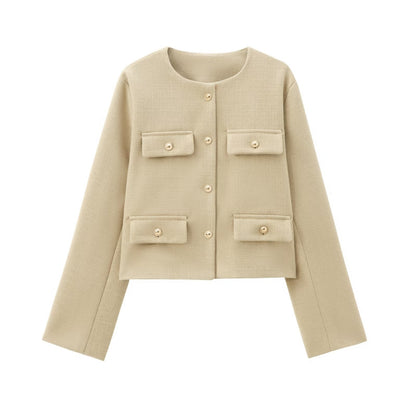 Élégante veste blazer, col montant