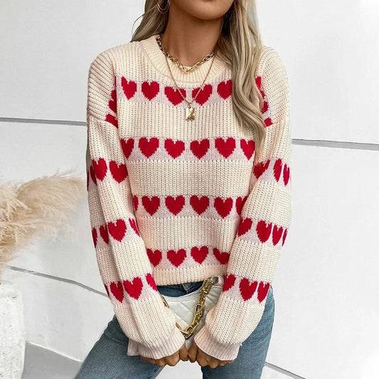 Stylischer Frauenpullover mit Trend-Print - IdealeKleiden