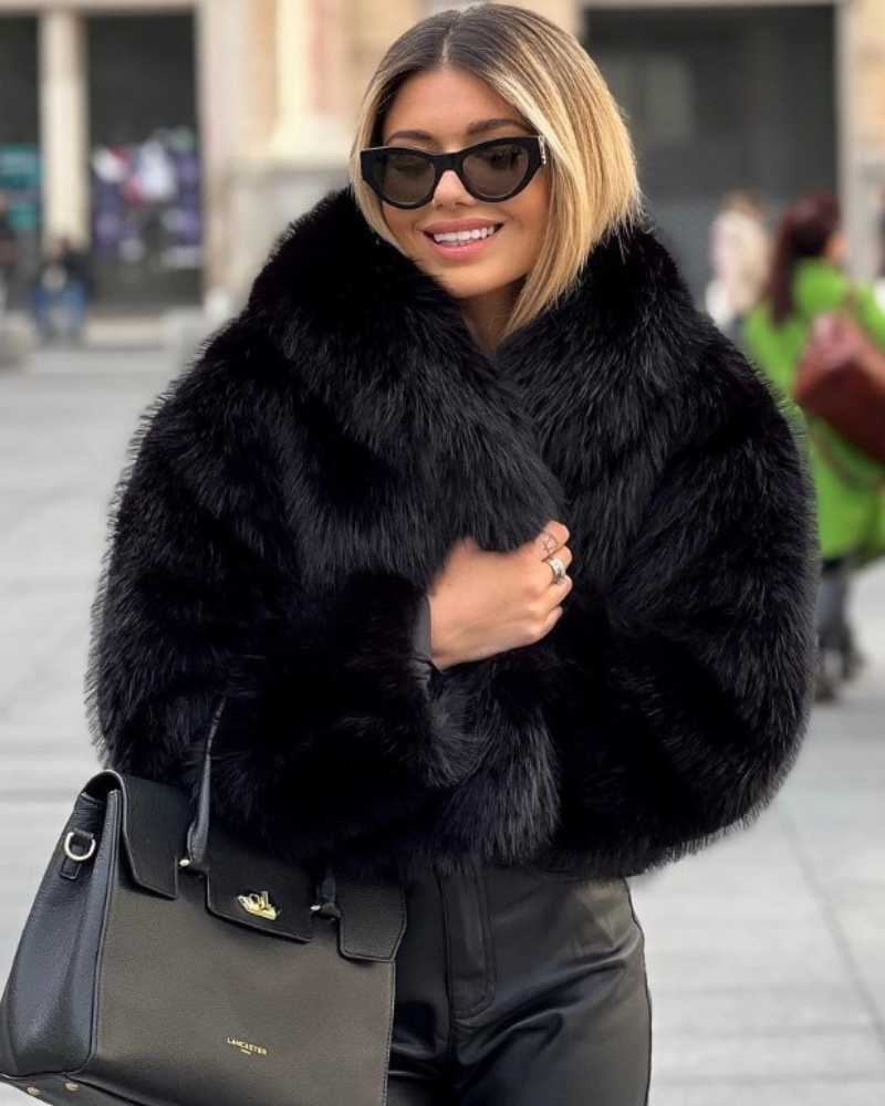 Veste douillette en fourrure pour femme - Hiver