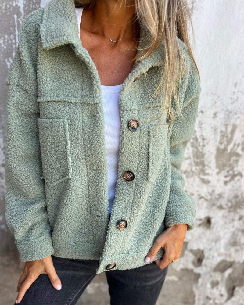 Élégant manteau en laine pour femme, modèle à revers