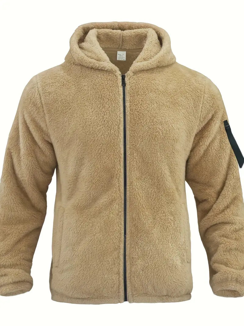 Veste d'hiver homme moelleuse à fermeture éclair