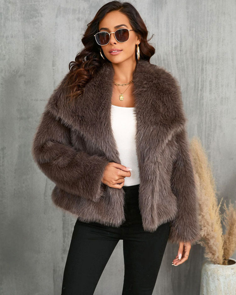 Veste douillette en fourrure pour femme - Hiver
