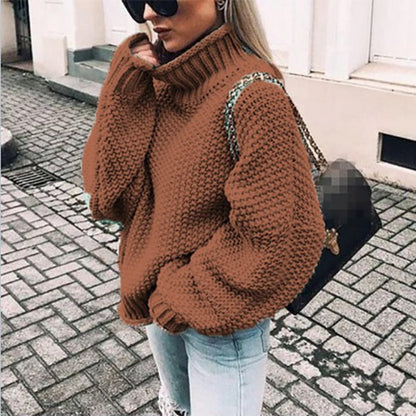 Robe d'hiver épaisse | Pull à col roulé chaud pour femme