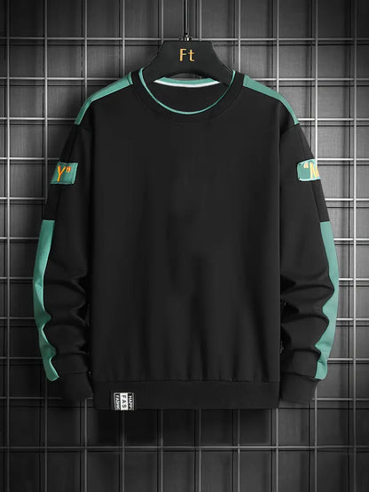 Pull pour hommes à manches longues et motif color-block
