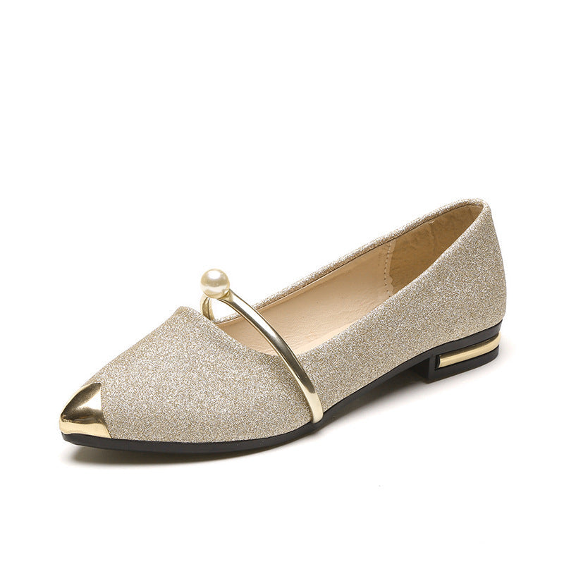 Mocassins de luxe femme paillettes, ornement de perles
