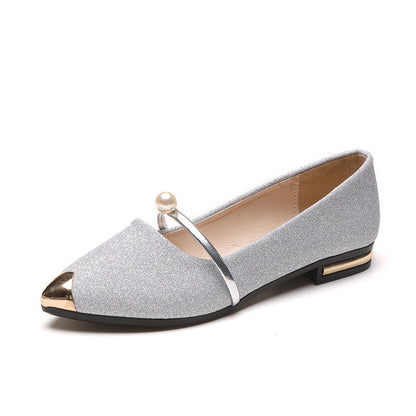 Mocassins de luxe femme paillettes, ornement de perles