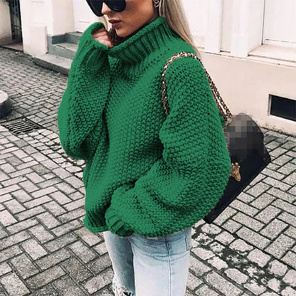 Pull-overs à col roulé épais grandes tailles pour femme