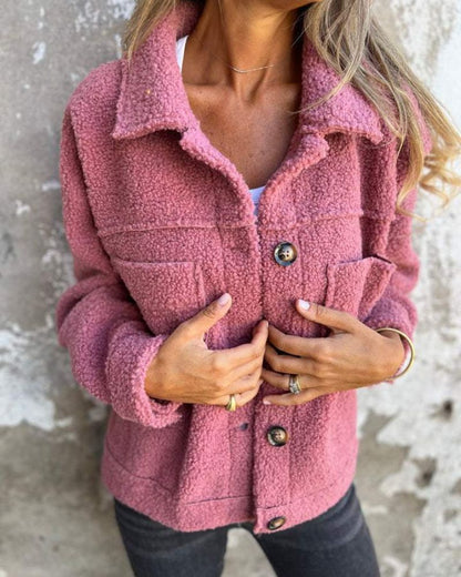 Élégant manteau en laine pour femme, modèle à revers