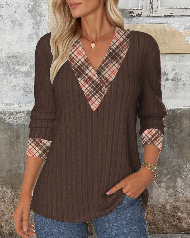 Cardigan mode col V rayé