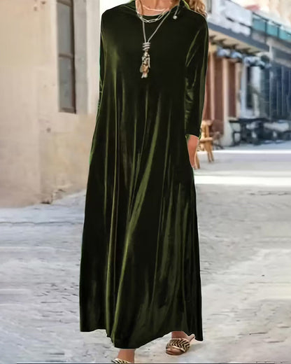 Robe élégante à manches longues unie