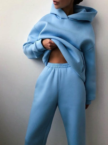 Ensemble pull à capuche chaud d'hiver