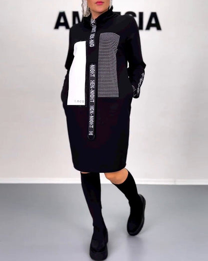 Robe droite élégante avec cordon de serrage