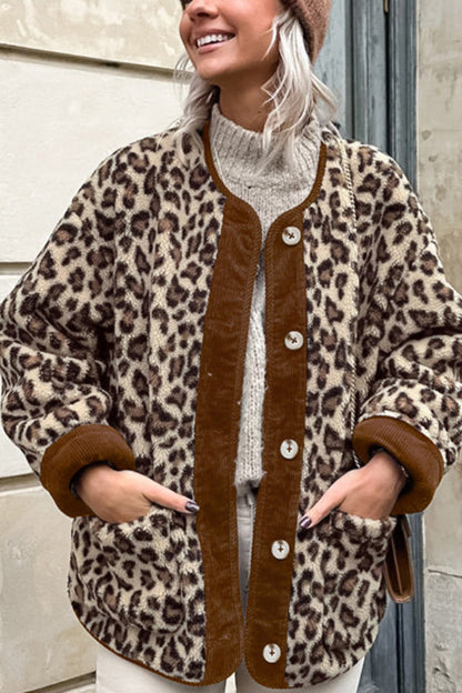 Veste léopard Cachemire Doux Chaud