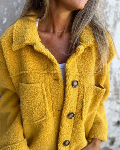 Élégant manteau en laine pour femme, modèle à revers
