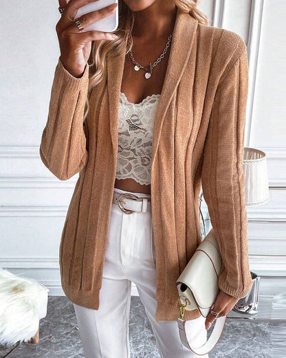 Cardigan côtelé confortable pour femme