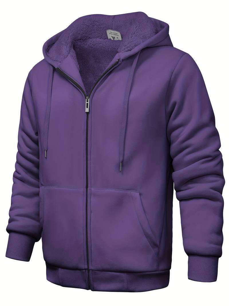 Pull à capuche uni avec fermeture éclair moderne