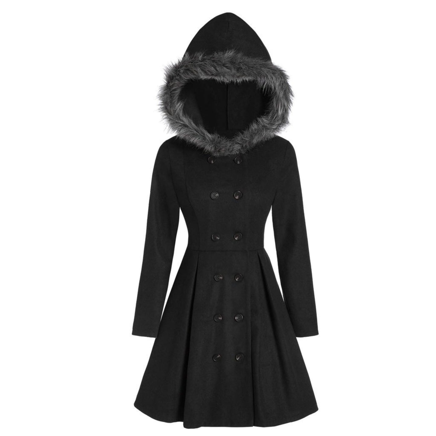 Manteau de luxe croisé en fourrure