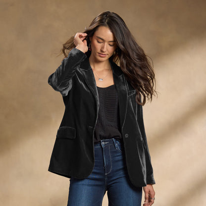Veste d'automne en velours brodé pour femme