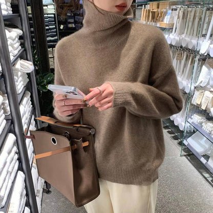 Pull-over en cachemire à col roulé chaud pour les jours froids
