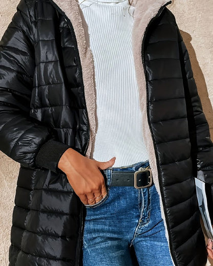 Manteau d'hiver doublé chaud pour femme