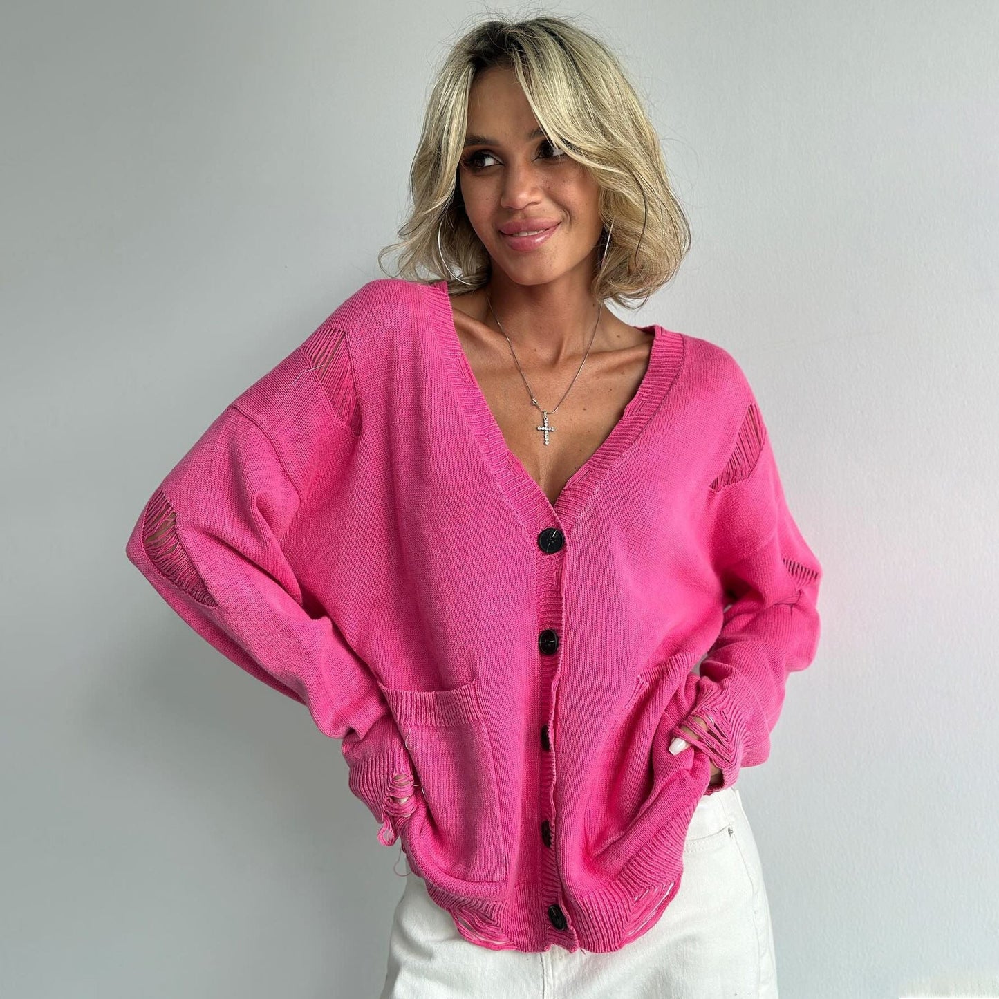 Gilet en maille élégant pour femme, idéal pour l'extérieur