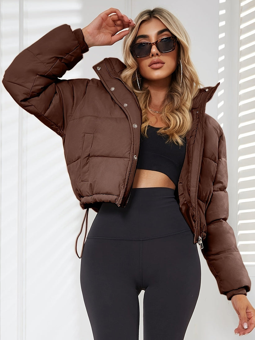 Manteau d'hiver femme cintré à capuche et lacets