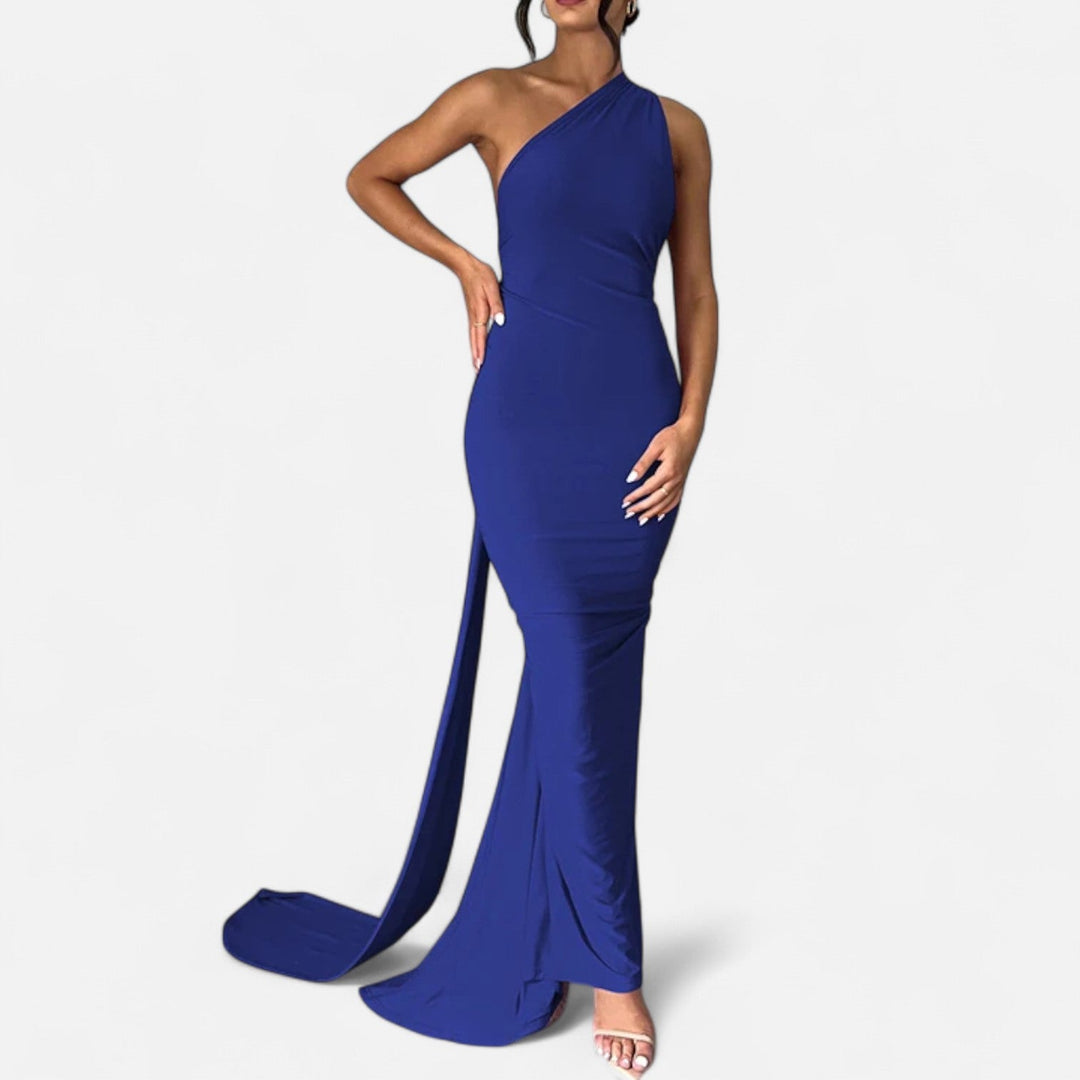 Robe longue femme, design élégant épaules dénudées
