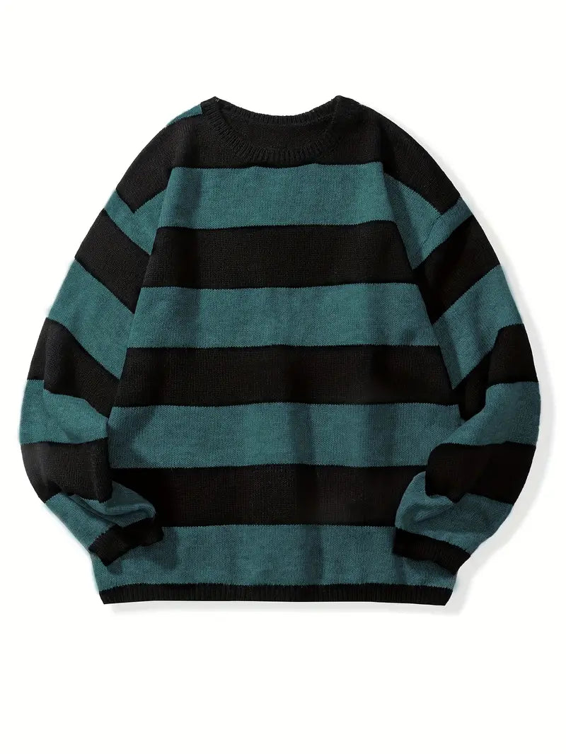 Pull pour homme style rétro à rayures