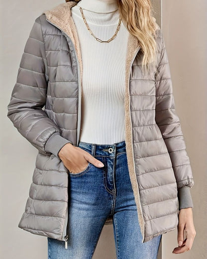 Manteau d'hiver doublé chaud pour femme