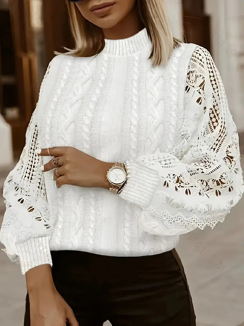Eleganter Spitzenpullover Damen - IdealeKleiden