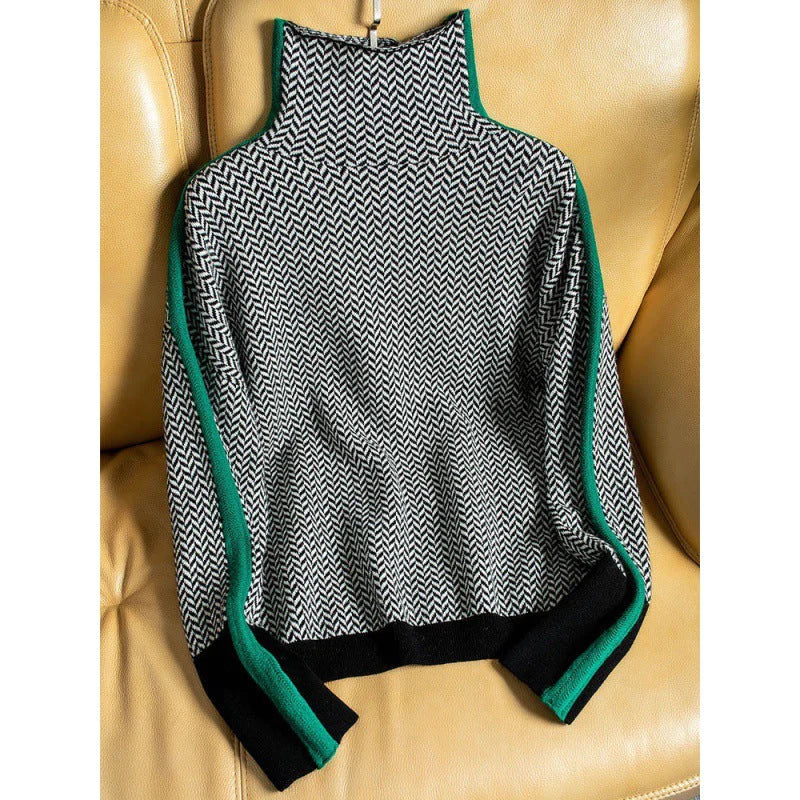 Maille élégante | Pull col roulé Premium Femme