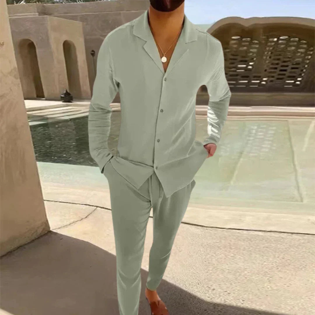 Chemise en lin élégante homme style classique