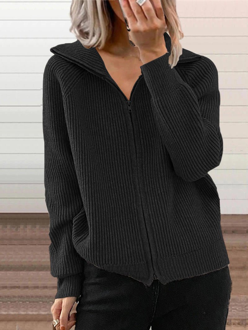 Cardigan épais en coton avec fermeture éclair
