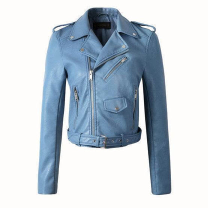Veste en cuir pour femme style motard souple